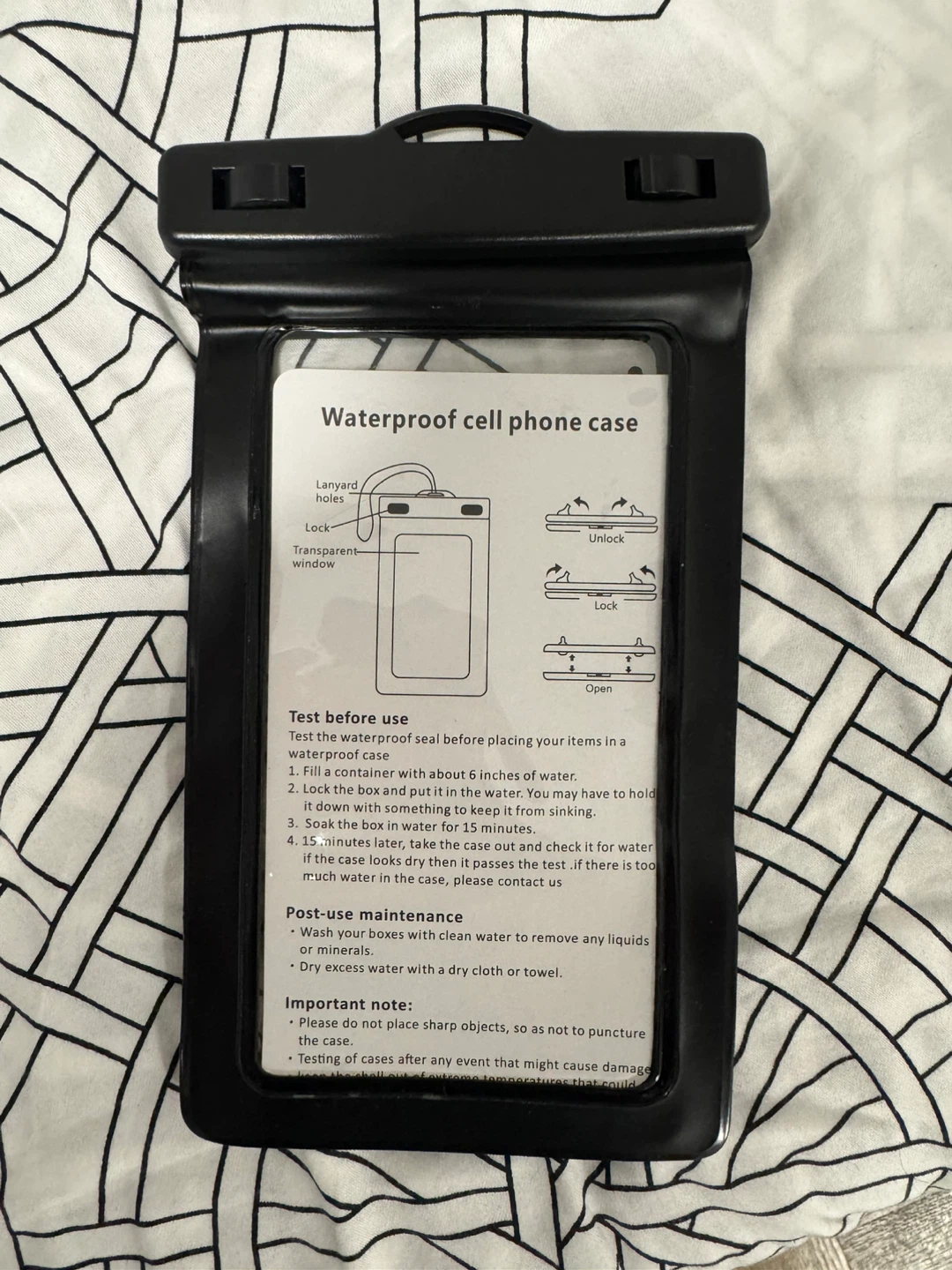 Waterproof Cell Phone Case - Black - photo 3