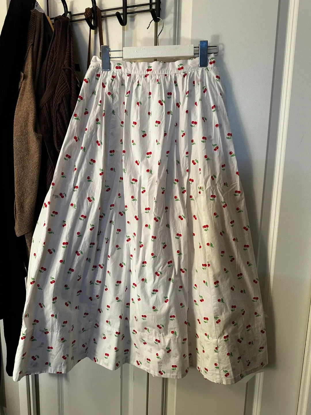 AE White Cherry Print Skirt - Size S
