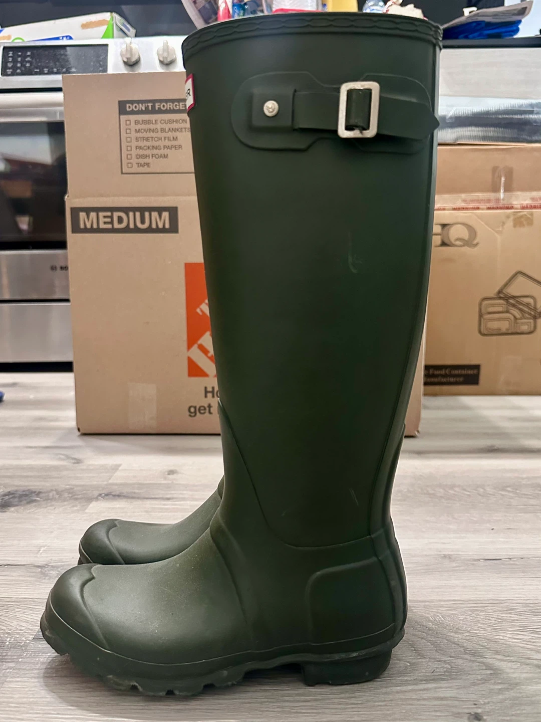 Hunter Original Tall Snow & Rain Boots Dark Olive - Size 6 - photo 3
