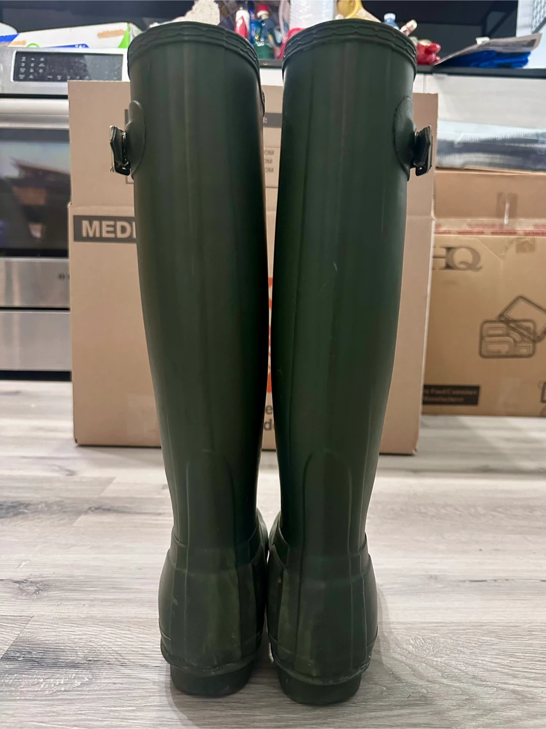 Hunter Original Tall Snow & Rain Boots Dark Olive - Size 6 - photo 4