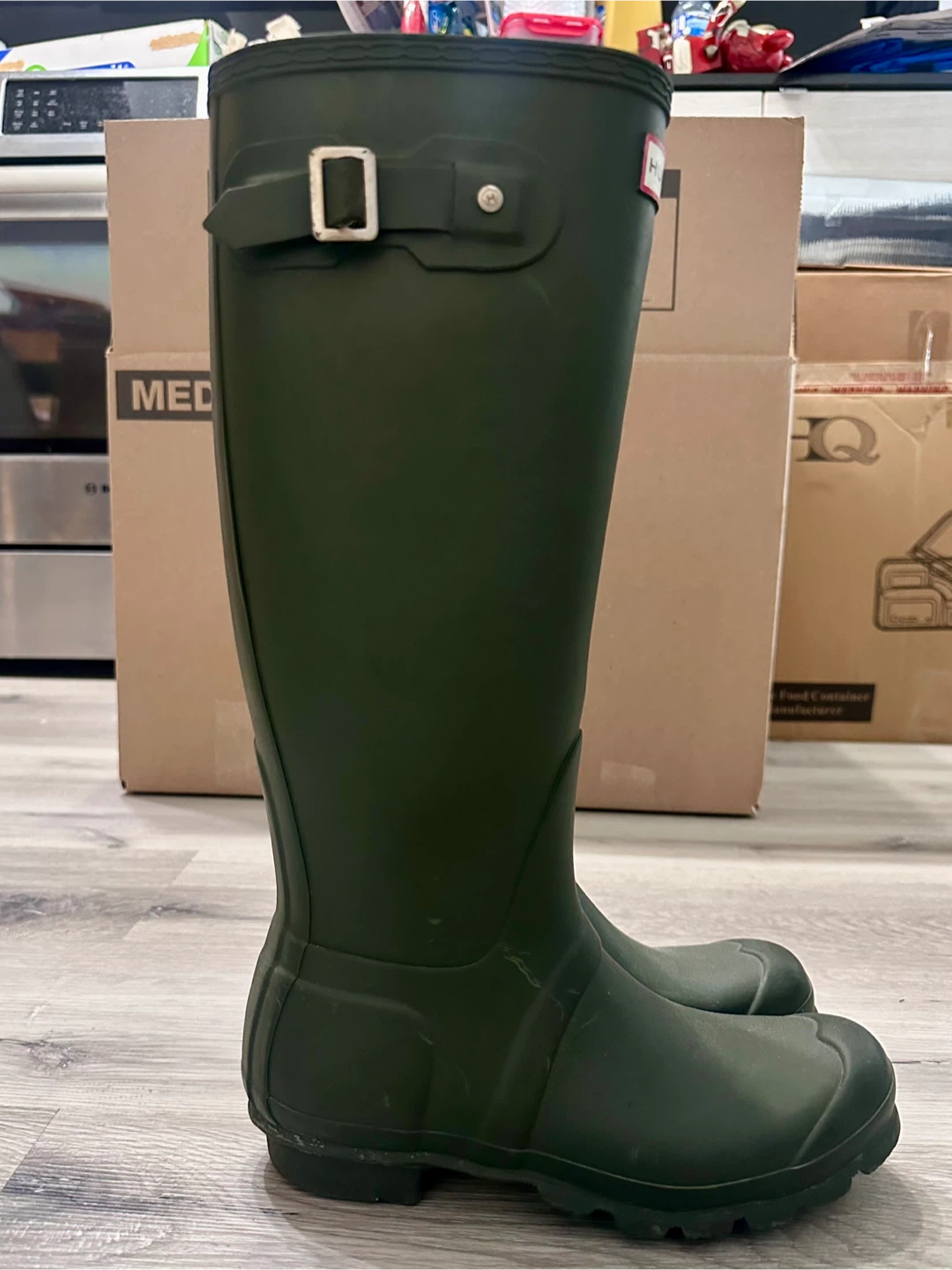 Hunter Original Tall Snow & Rain Boots Dark Olive - Size 6 - photo 5