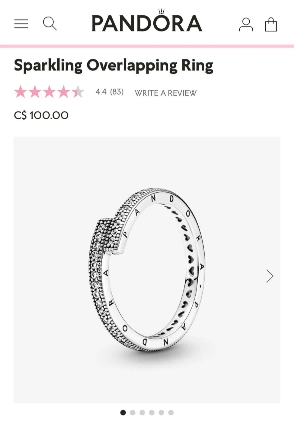 Pandora Sparkling Overlapping Ring