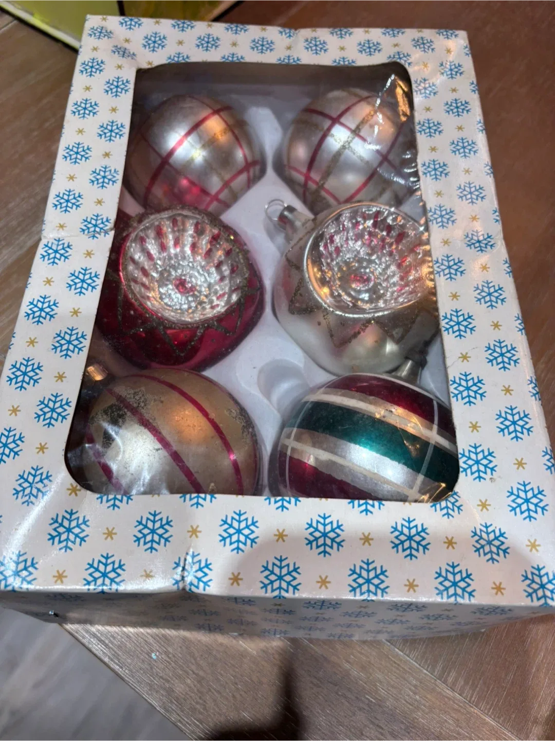Vintage Christmas Ornaments with Box