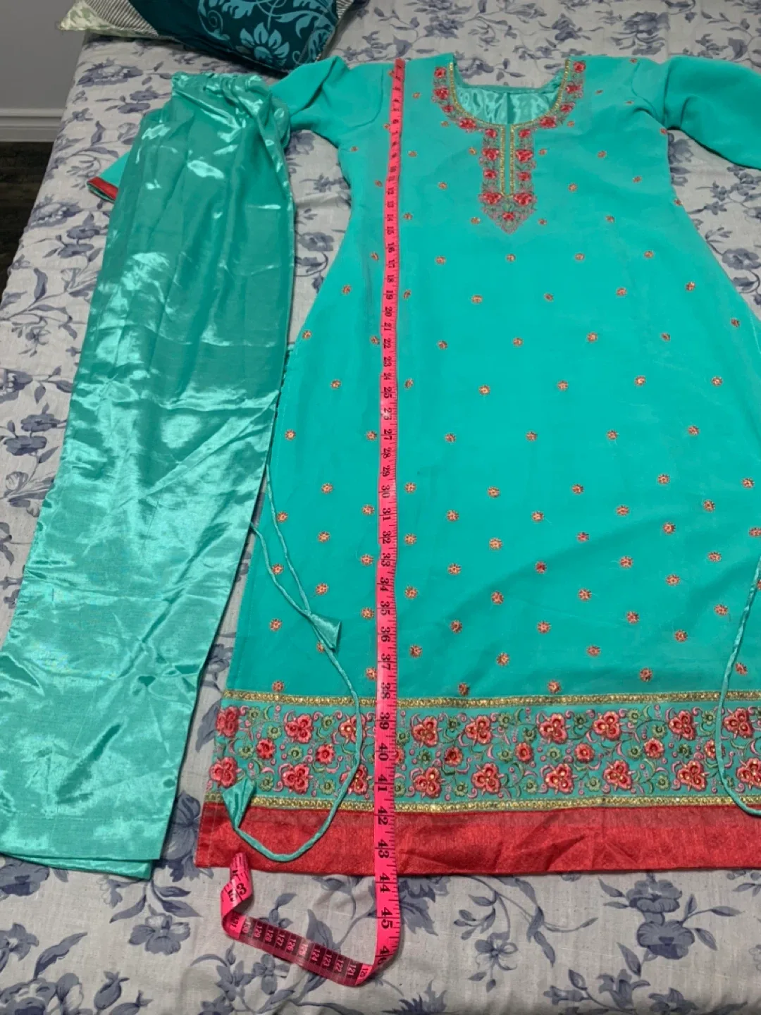 Teal Salwar Kameez Suit
