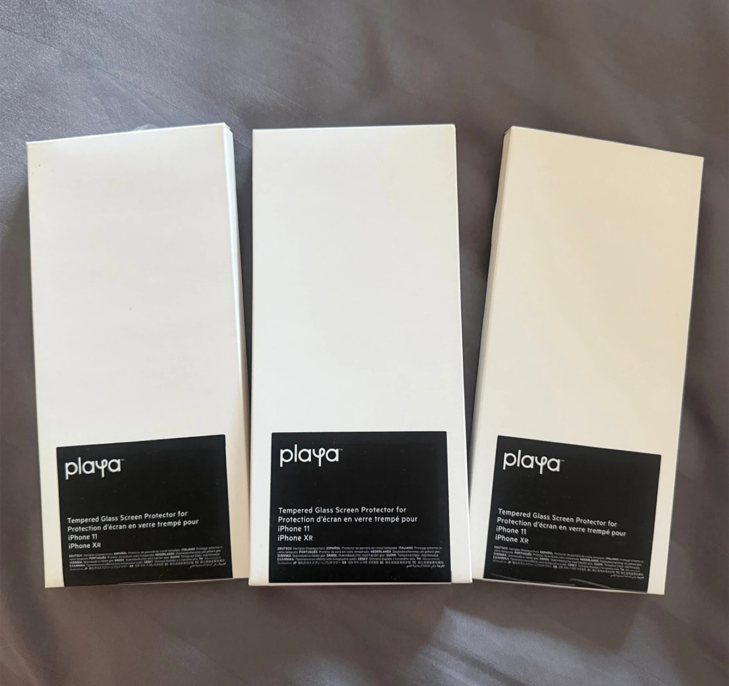 3 pack for 2 ea PLAYA Belkin 6 tempered glass I iPhone 11 or XR