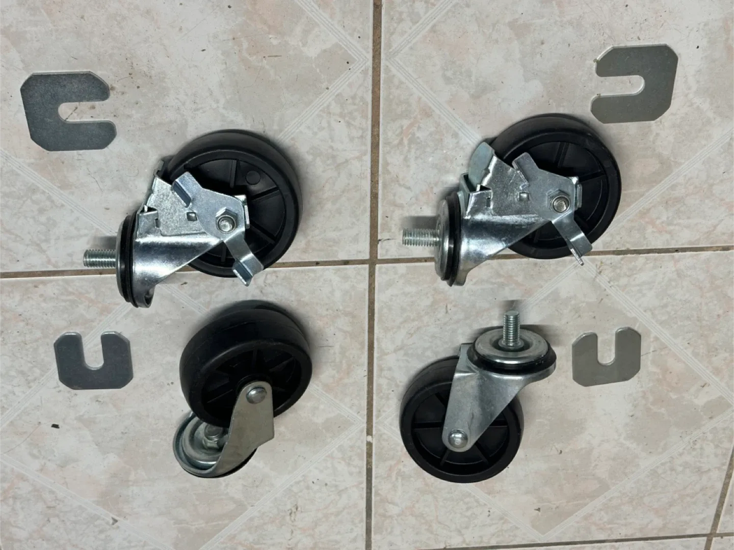 Set of 4 Black Caster Wheels