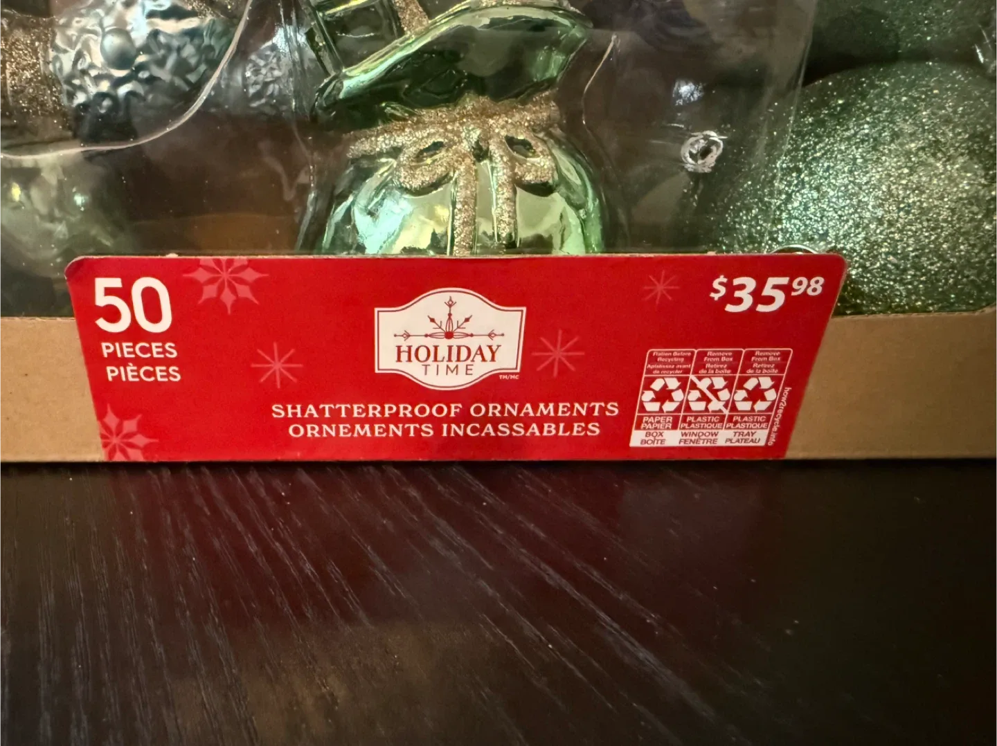 Holiday Time 50-Piece Shatterproof Ornaments image indicator(5)