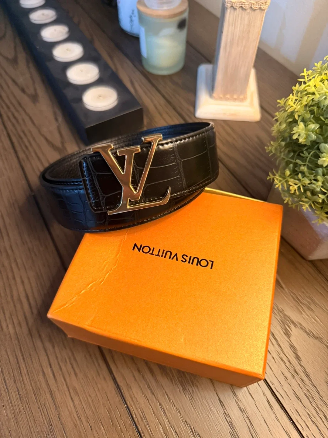 Louis Vuitton Black Leather Belt