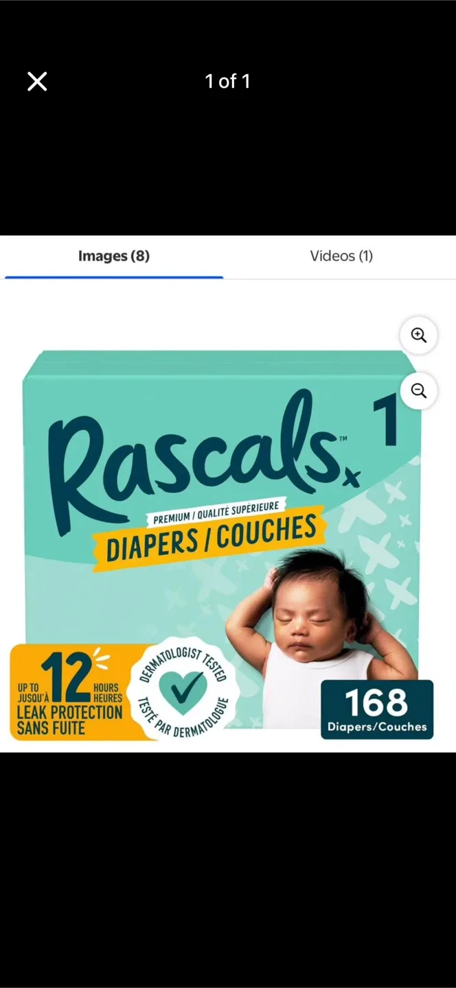 Rascals Size 1 Diapers - 168 Count