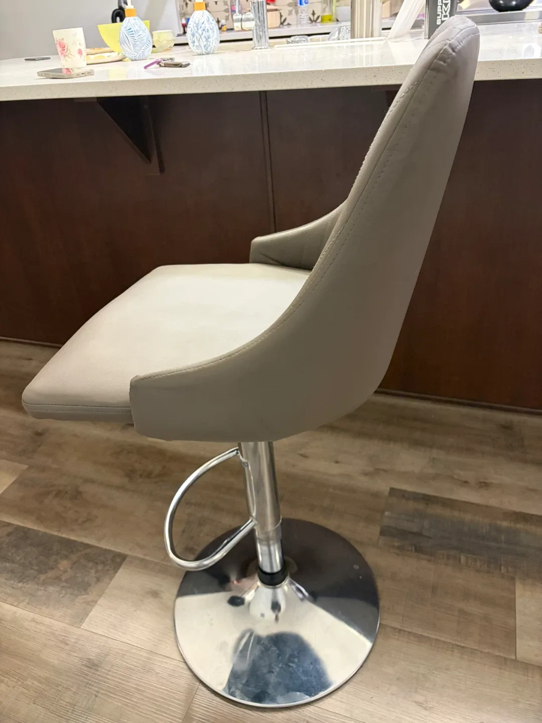 Adjustable Height Bar Stool - Grey