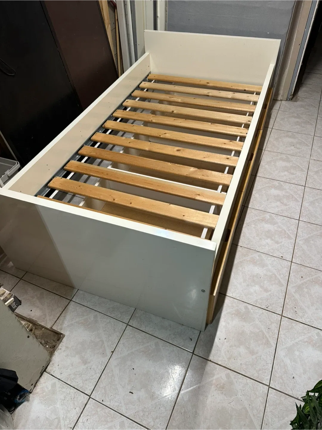 Twin Bed Frame with 3 Under-bed Storages