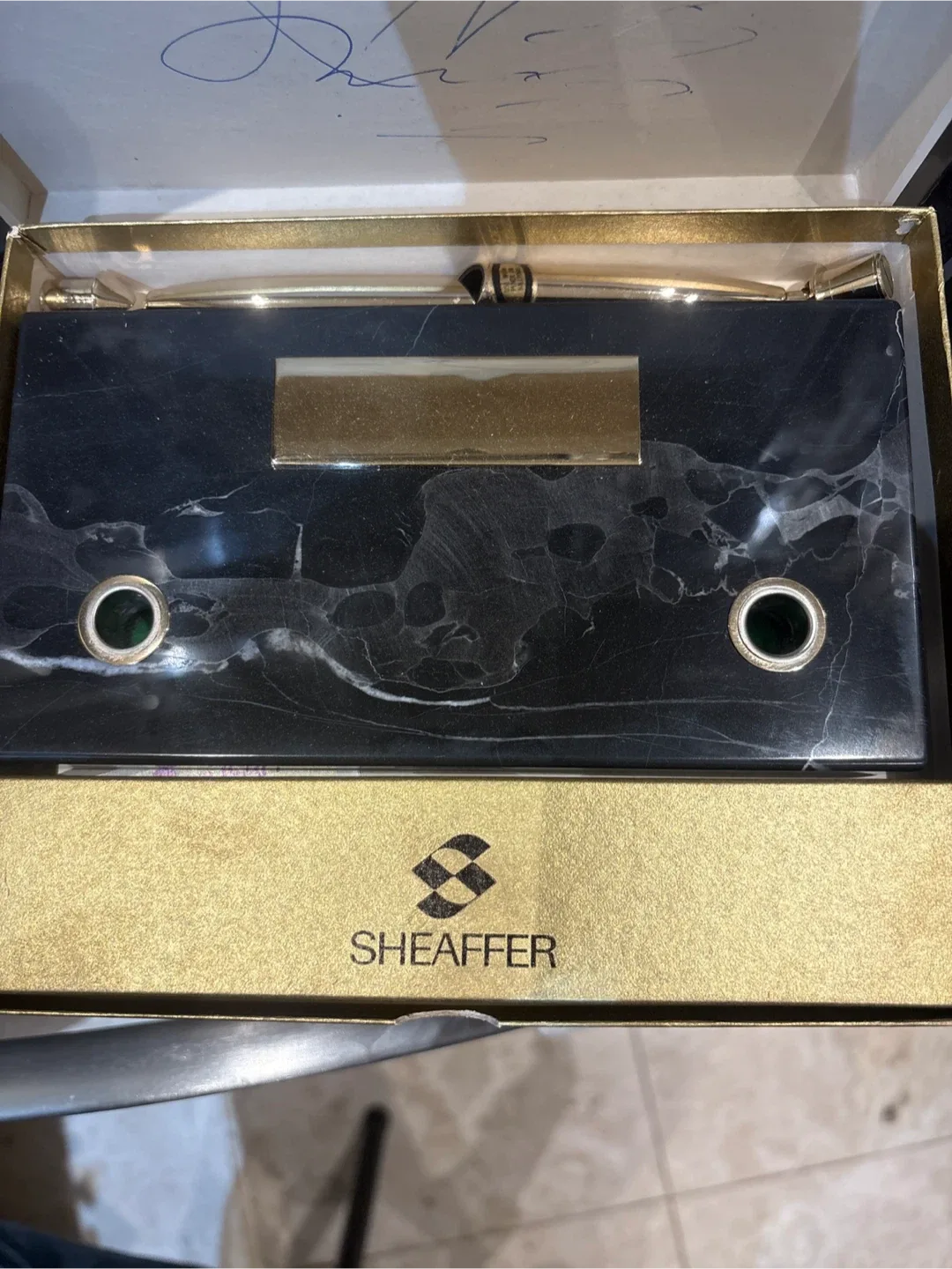 Sheaffer Desk Pen Set with Marble Base image indicator(2)