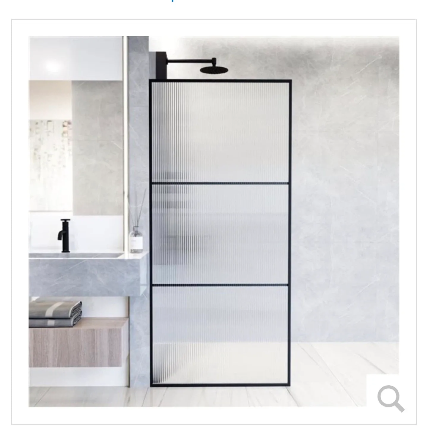 Fluted Glass Shower Door - New in Box