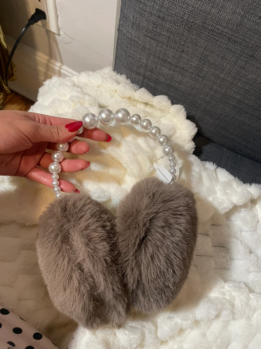 Anthropologie Faux Fur Earmuffs with Pearls - New with Tags! - photo 2