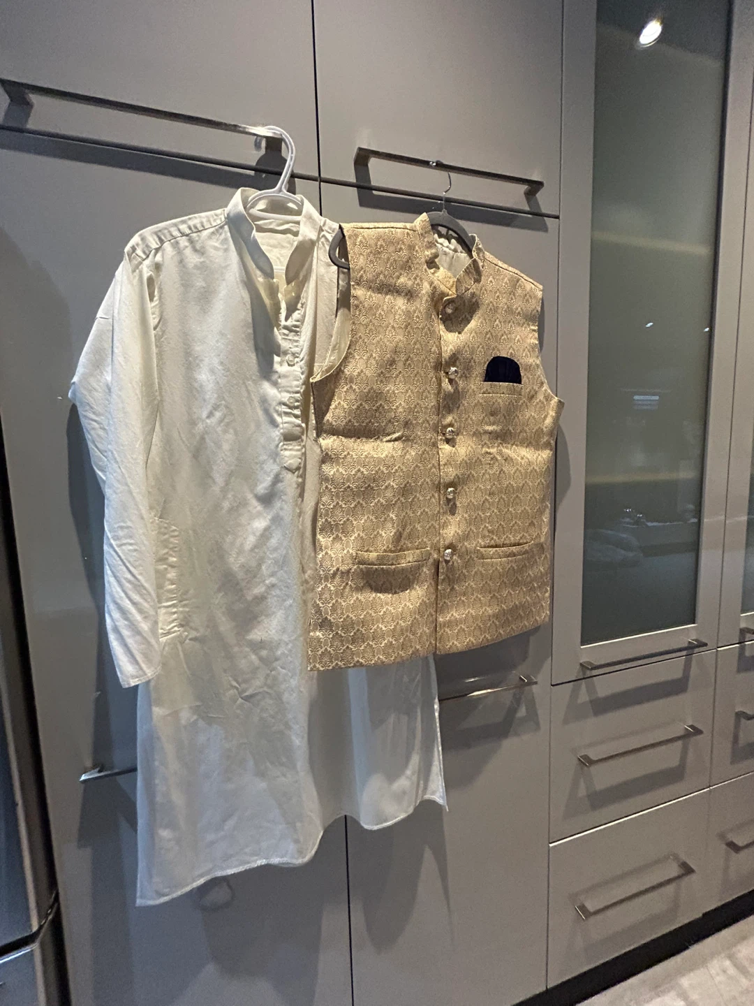 Men's Kurta with Gold Nehru Waistcoat