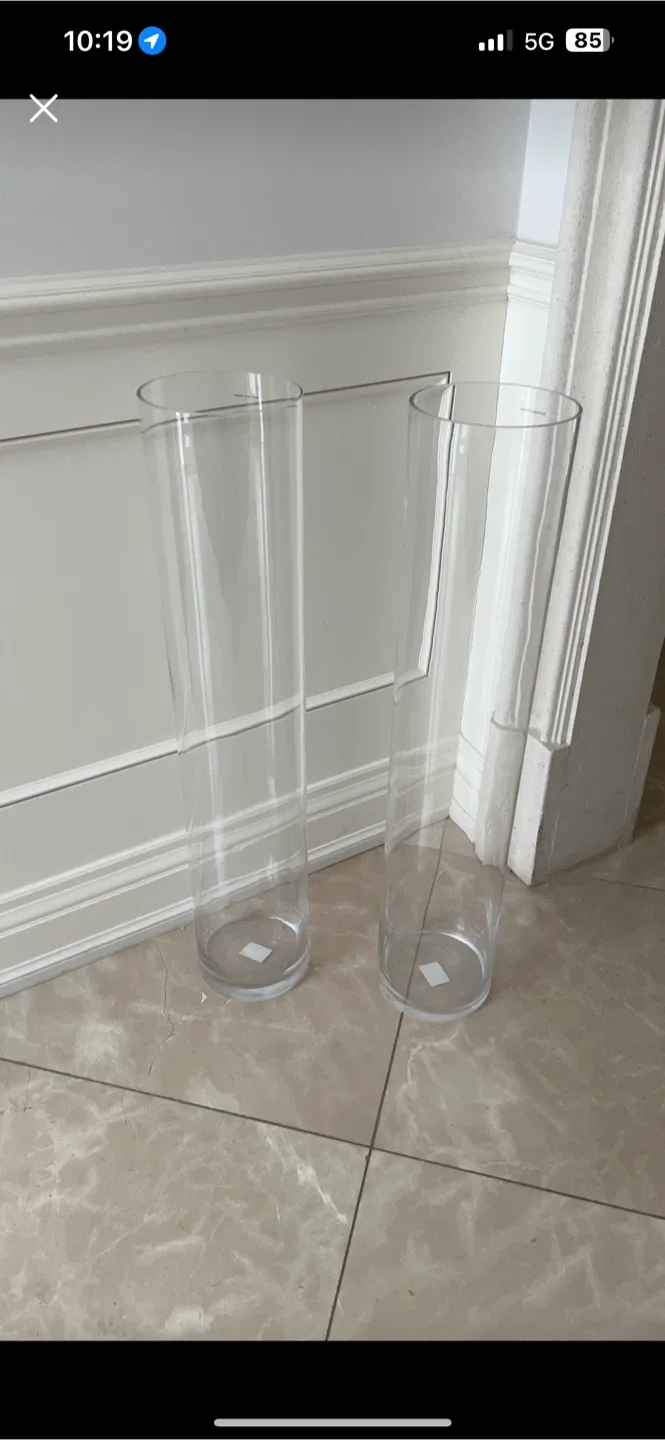 Clear Glass Cylinder Vases - Set of 2 image indicator(2)
