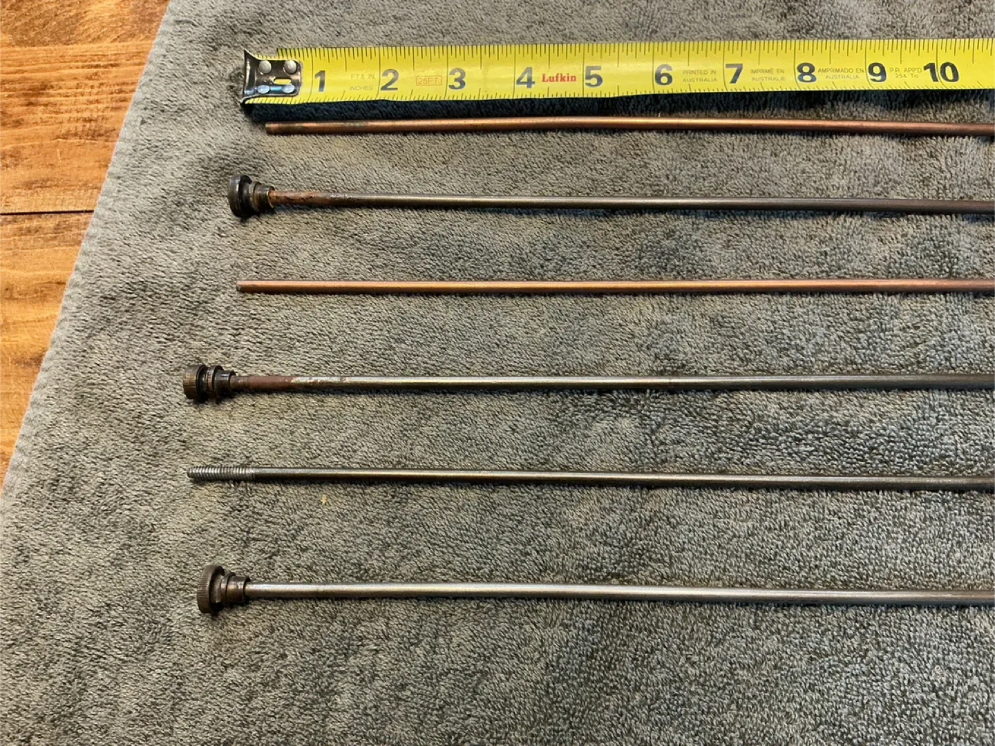 6 Vintage File Cabinet Rods W/Brass Knobs Holds File Separators