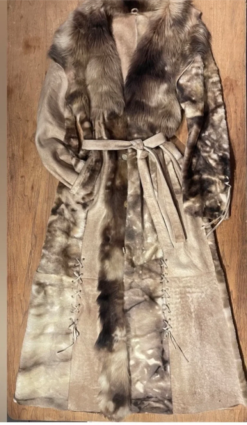 Via Veneto Genuine Shearling Lambskin Full-Length Coat Size L