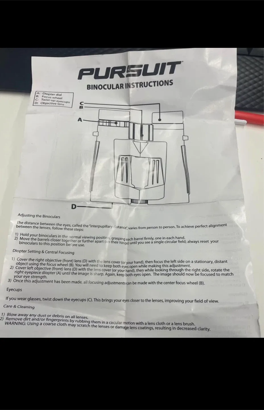 Pursuit 10x42 Waterproof Binoculars