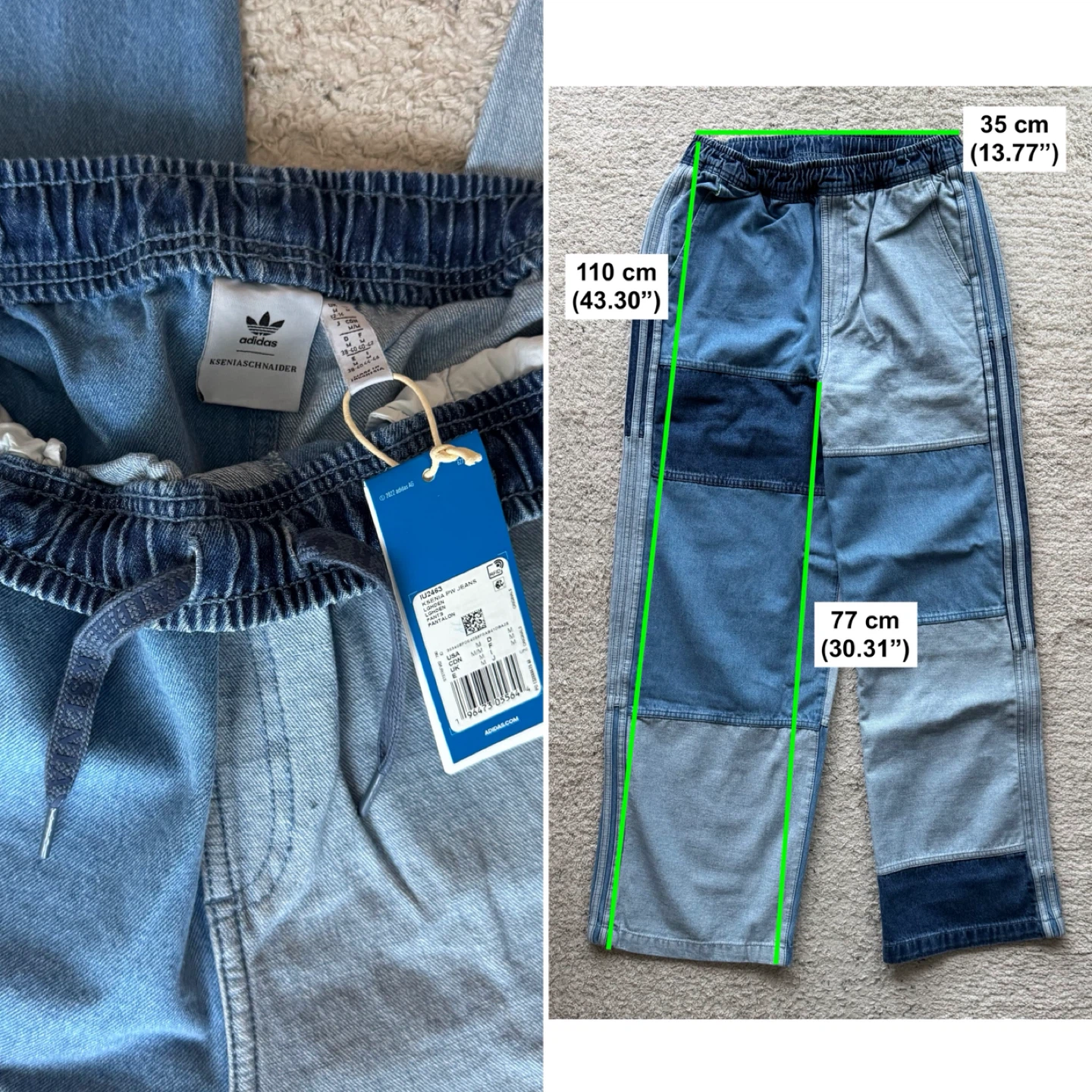 Adidas KSENIASCHNAIDER Denim Patchwork Jeans - photo 3