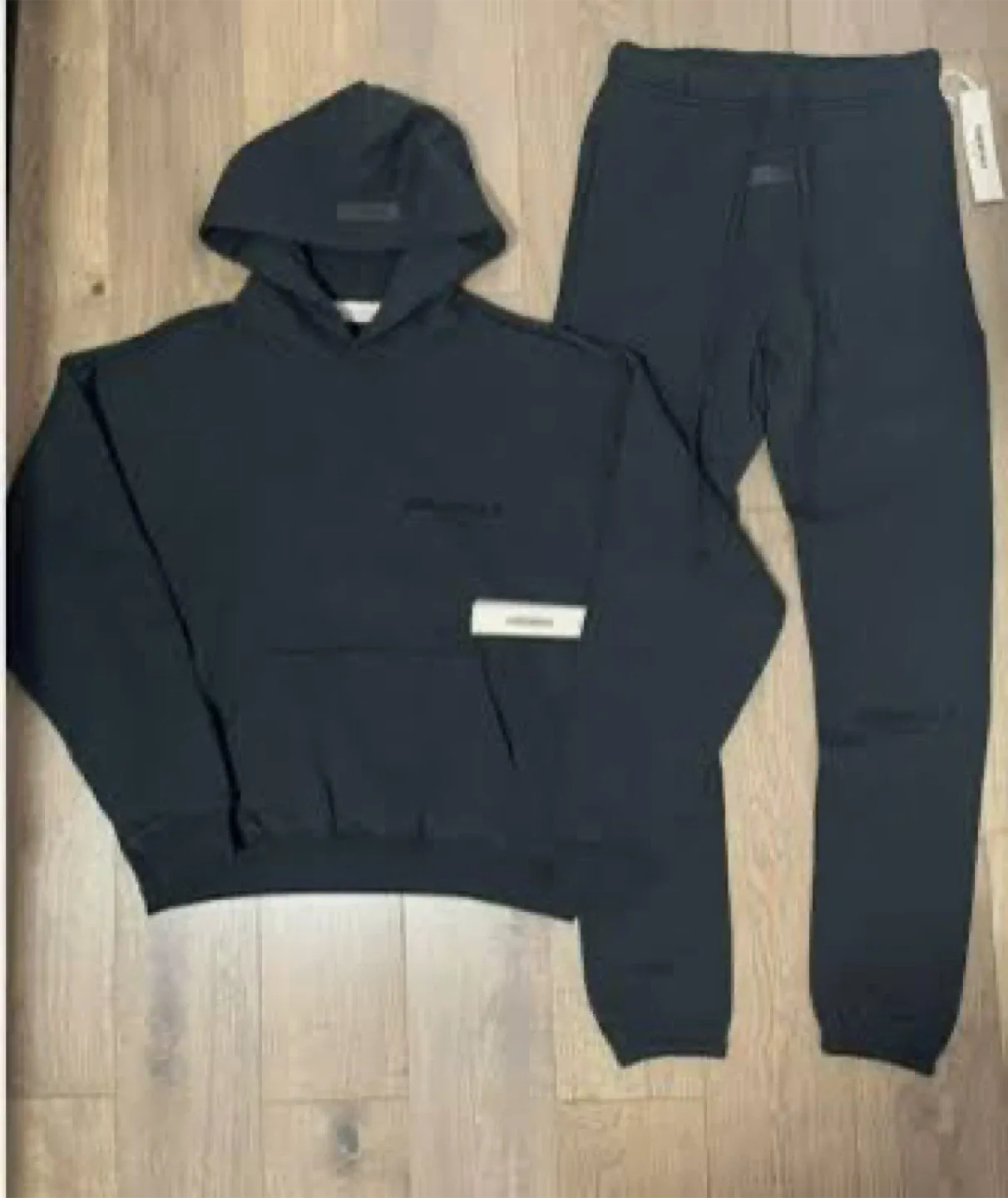 Essentials Fear of God Black Hoodie & Sweatpants Set