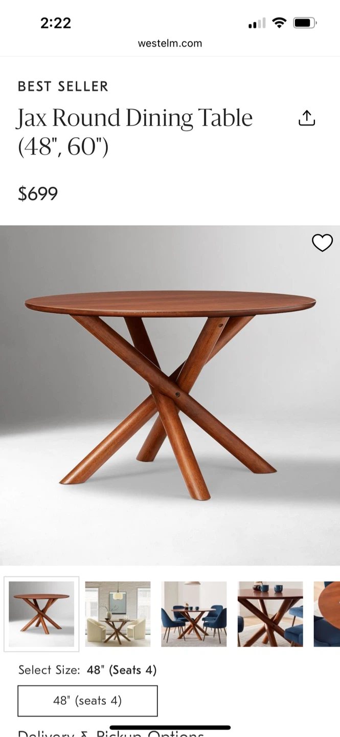 West Elm Dining Table & 4 chairs - photo 2