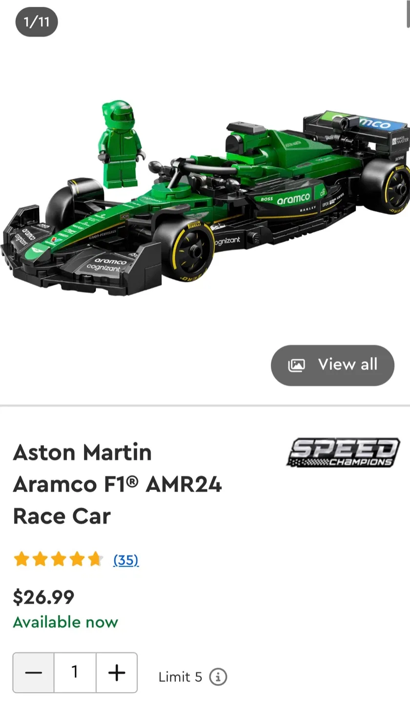 Lego Speed Champions Aston Martin Aramco F1® AMR24 77245 image indicator(6)