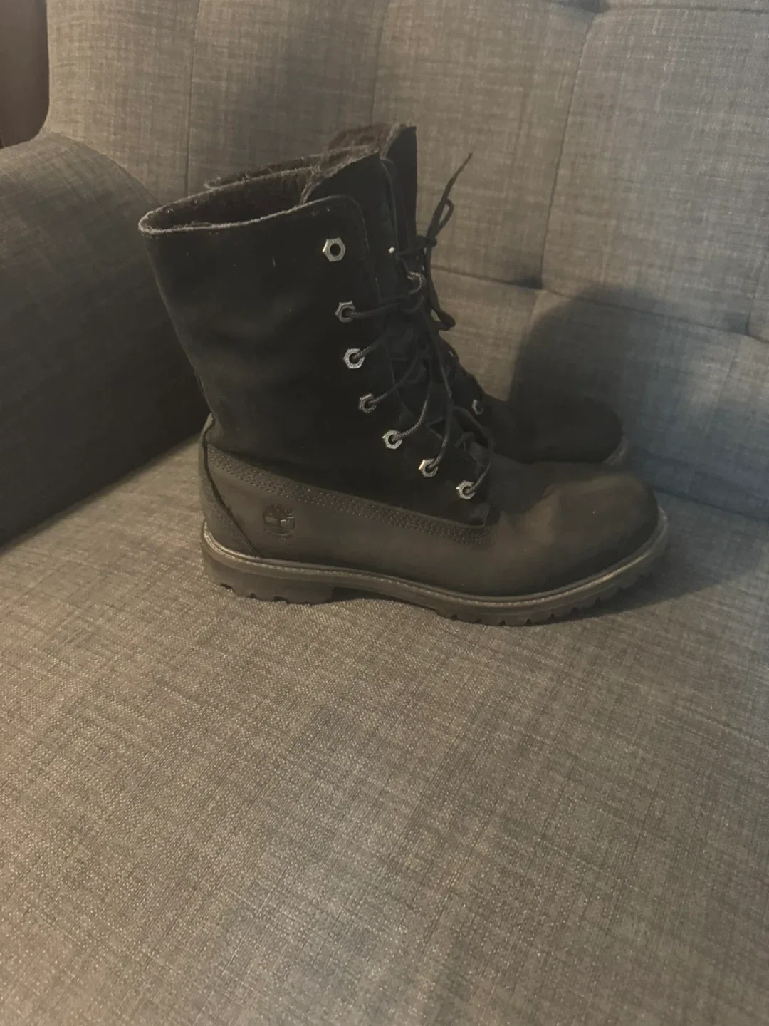 Timberland Black Lace-Up Boots Size 9