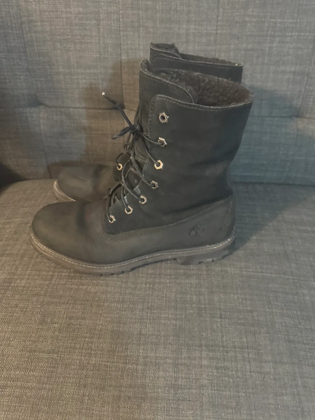 Timberland Black Lace-Up Boots Size 9 image indicator(3)