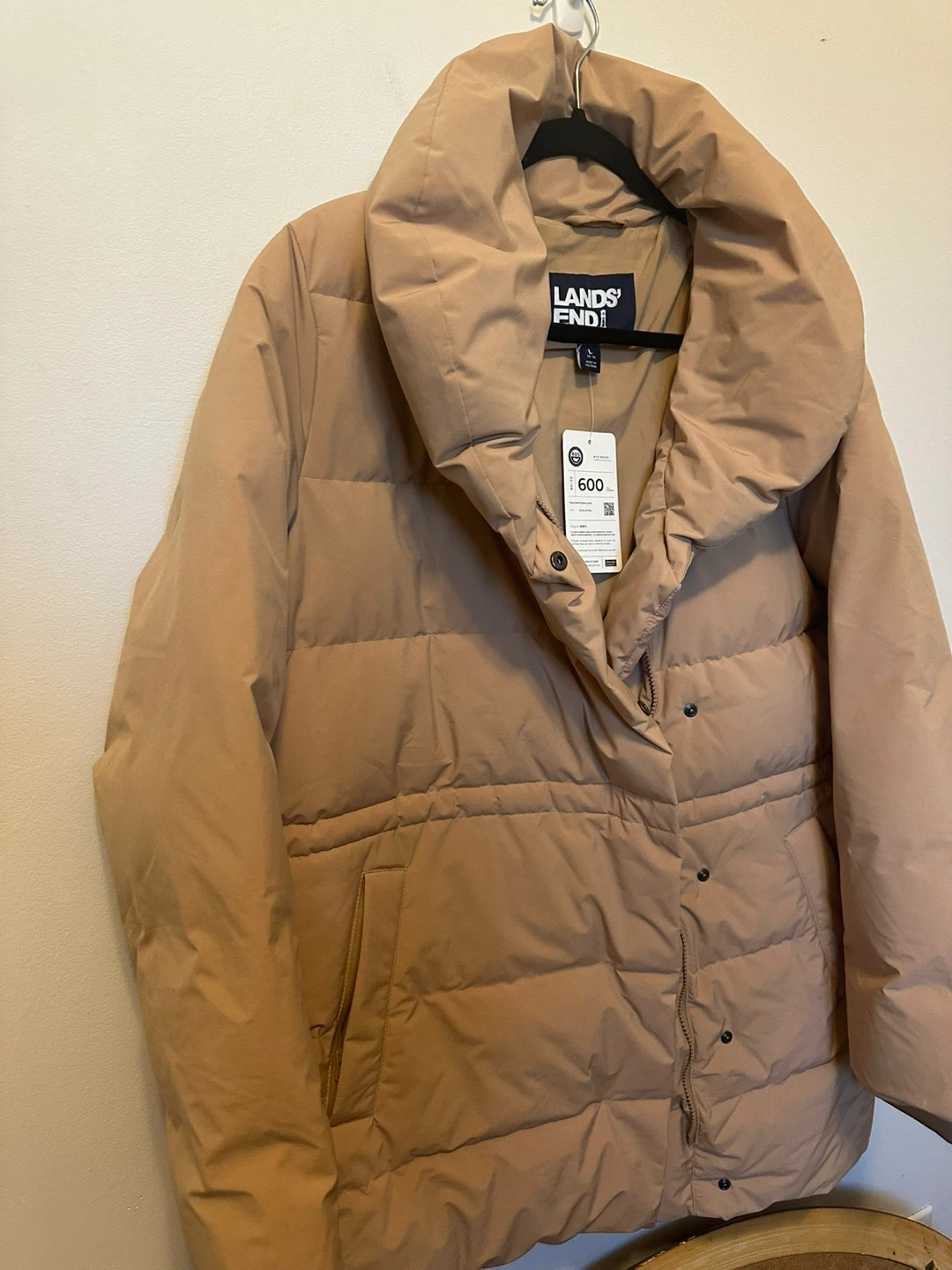 Lands' End Women's Puffer Jacket Size L Beige Neutral - photo 2