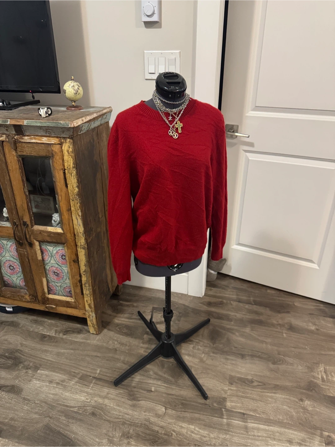 Red 100% cashmere holiday Sweater - photo 2