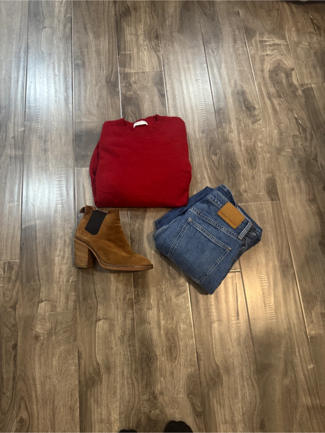 Red 100% cashmere holiday Sweater