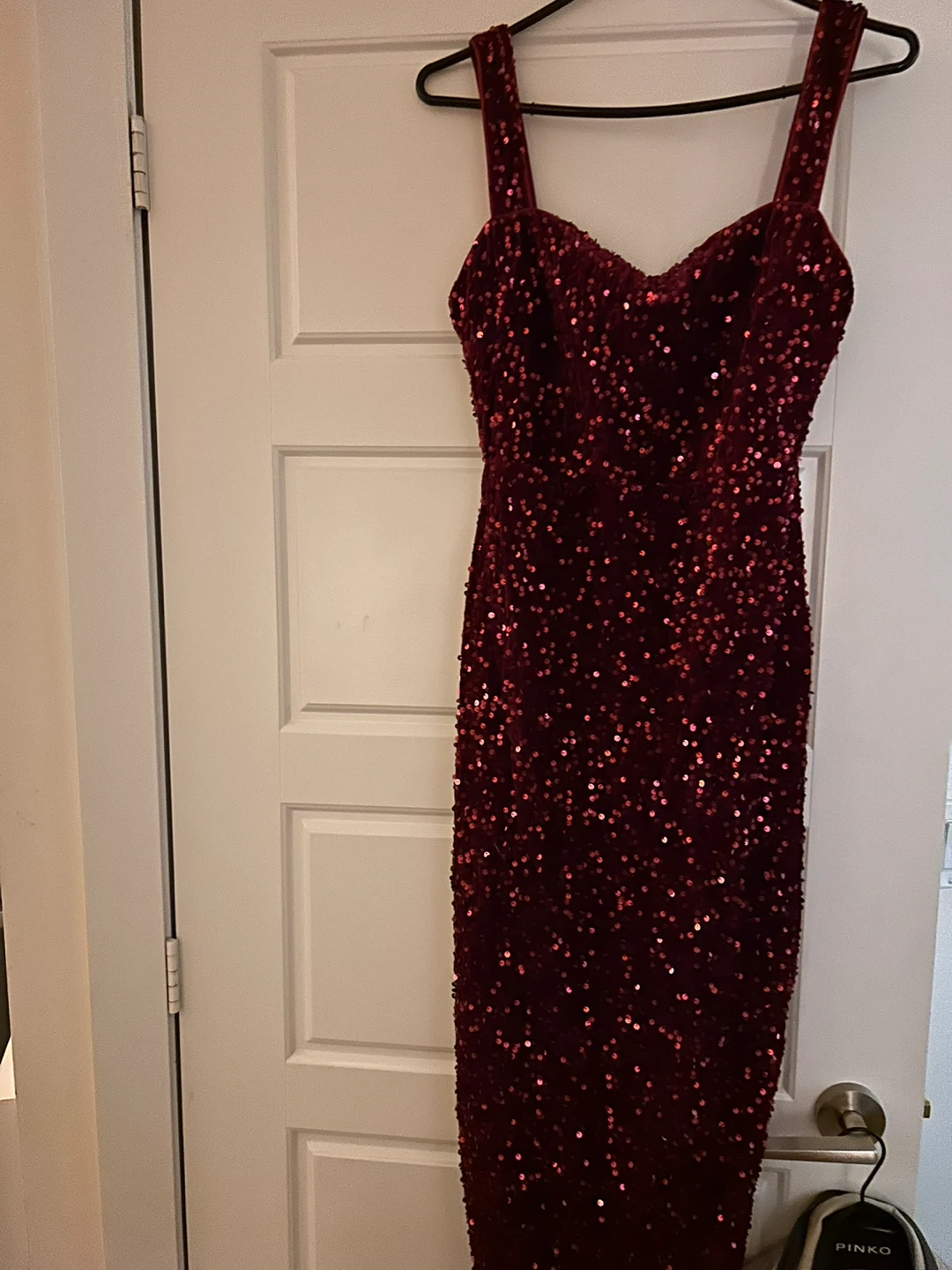 Red Sequin Dress on Velvet - photo 5