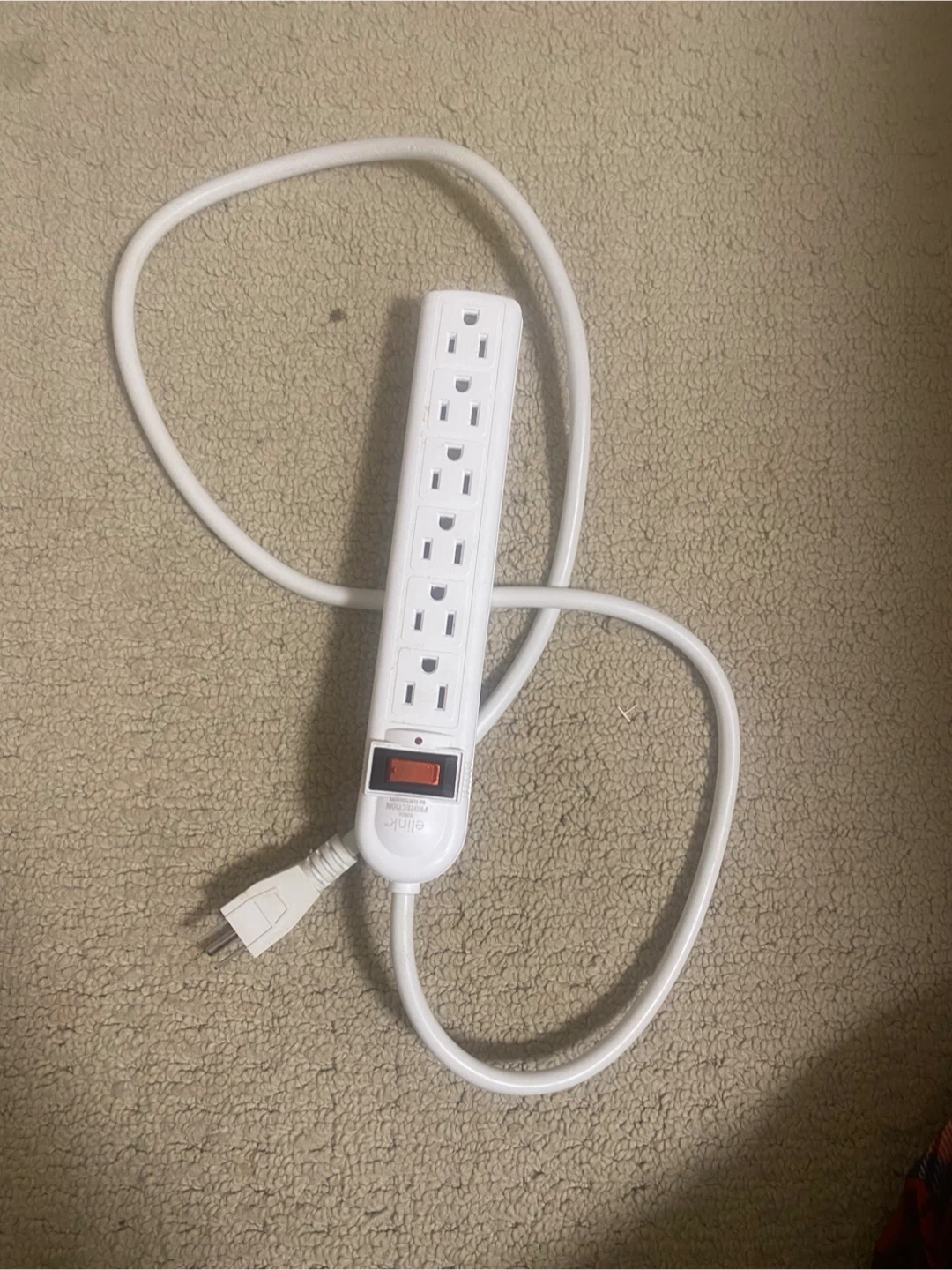 White  Power Strip - extension cord - photo 2