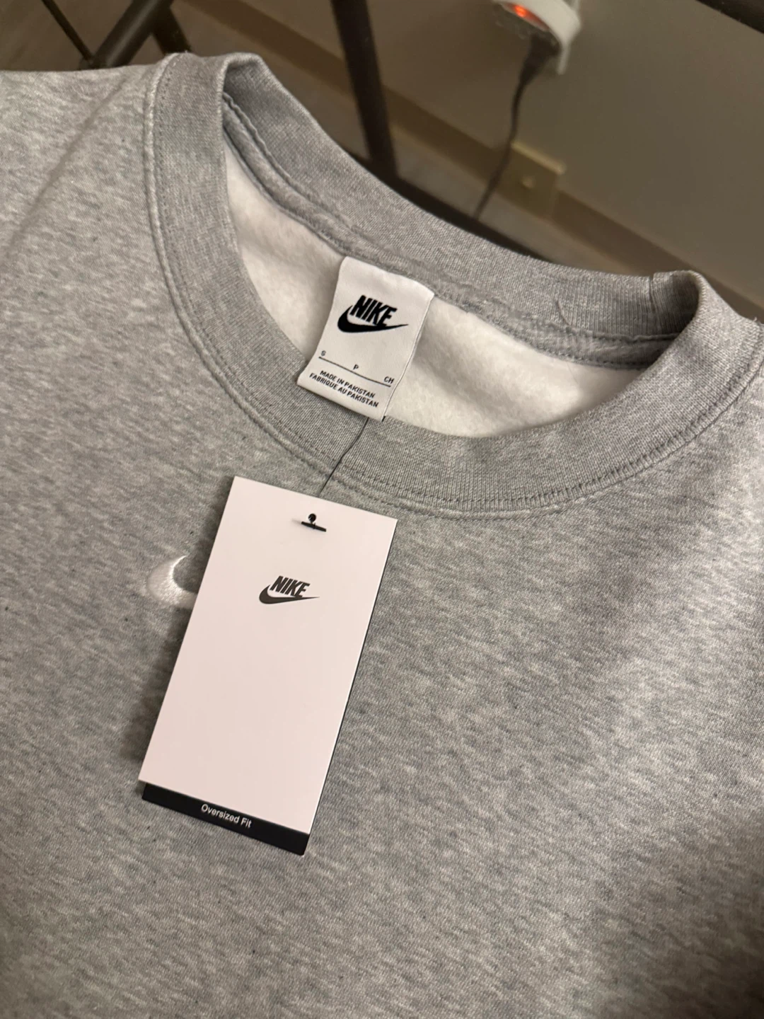 Nike Grey Oversized Fit Sweatshirt & Pants Set - Size S - photo 3