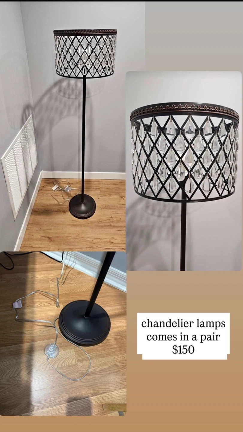 Chandelier Crystal Floor Lamps $150 - photo 3