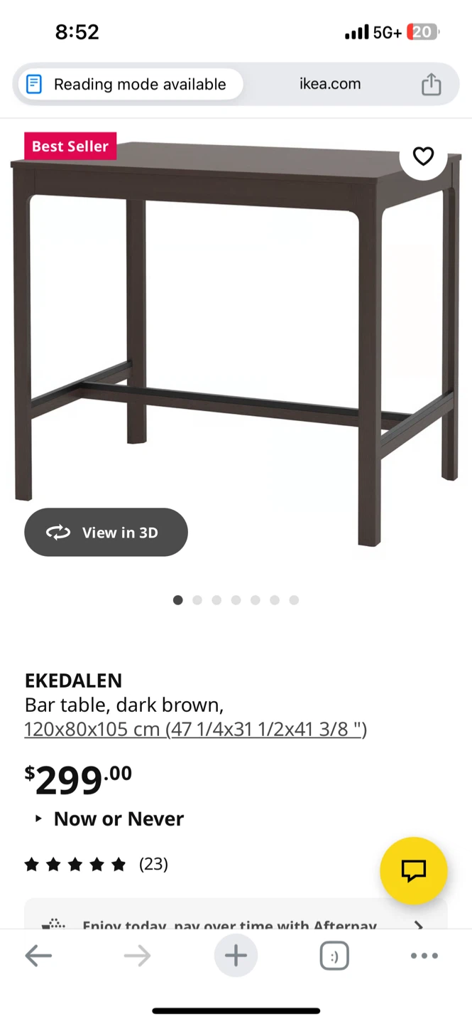 IKEA EKEDALEN Bar Table - Dark Brown