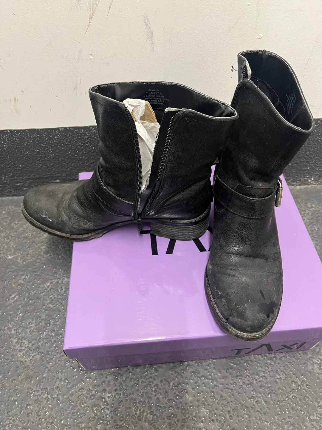 Taxi Black Ankle Boots - Size 7.5