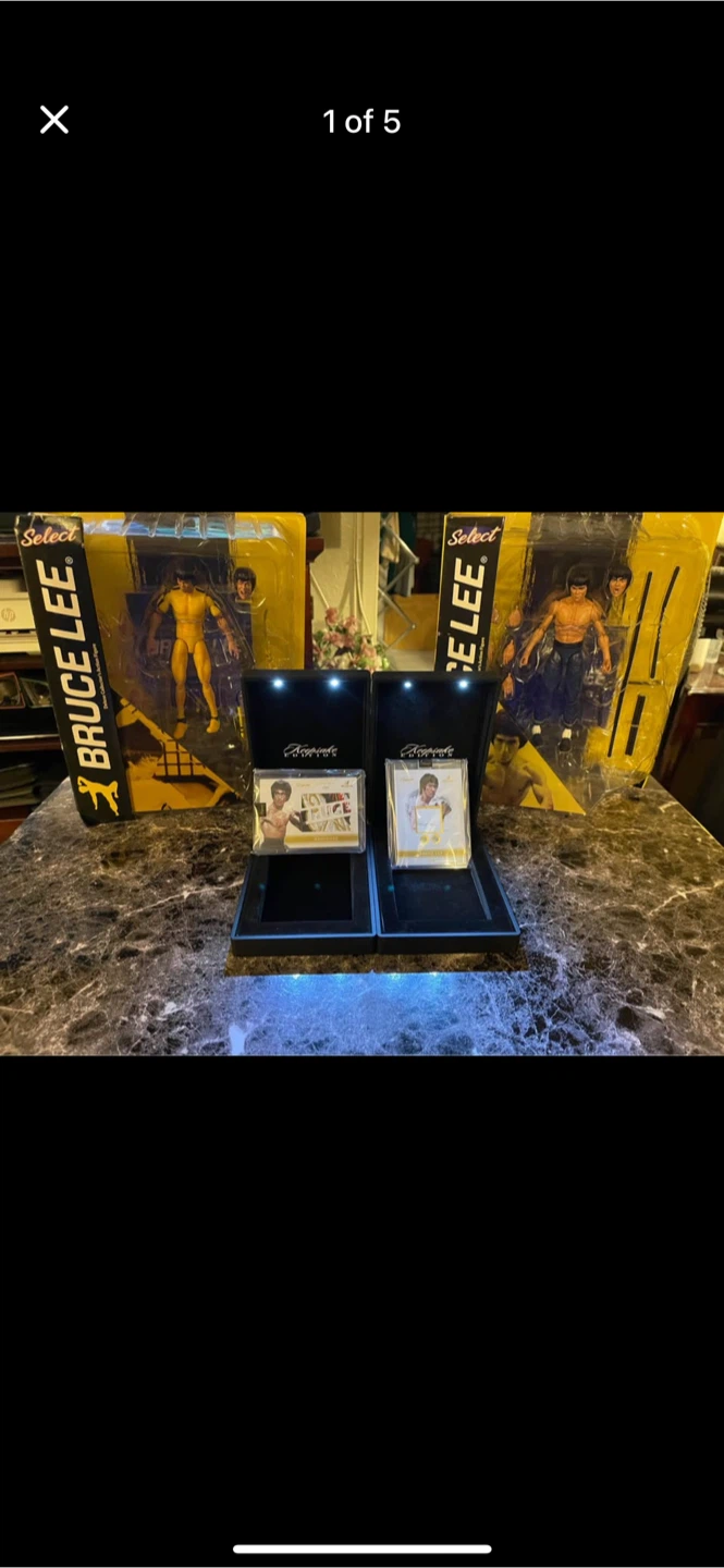 Bruce Lee Action Figure & Relic Card Lot