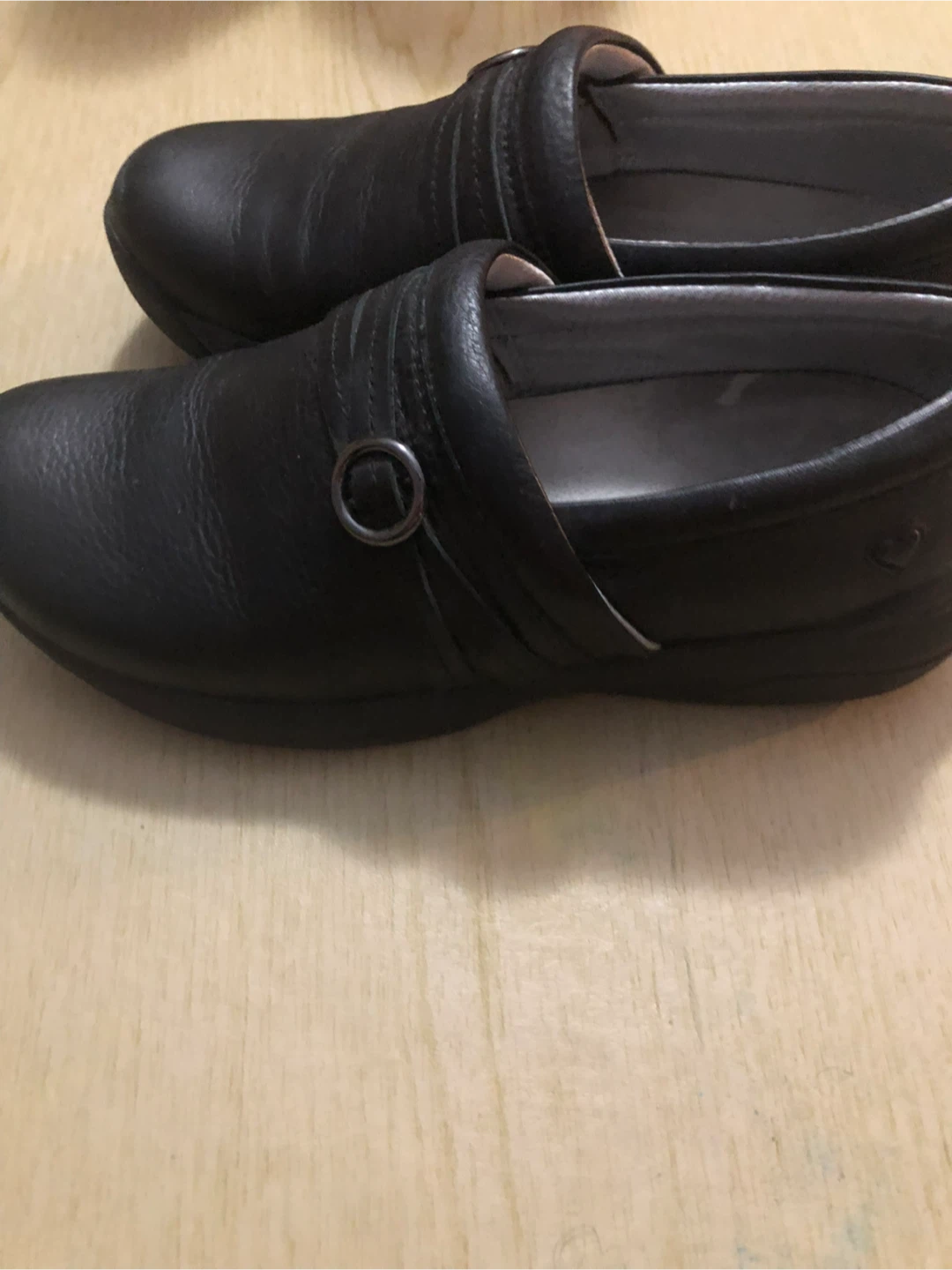 Nurse Mates Black Leather Clogs - photo 2