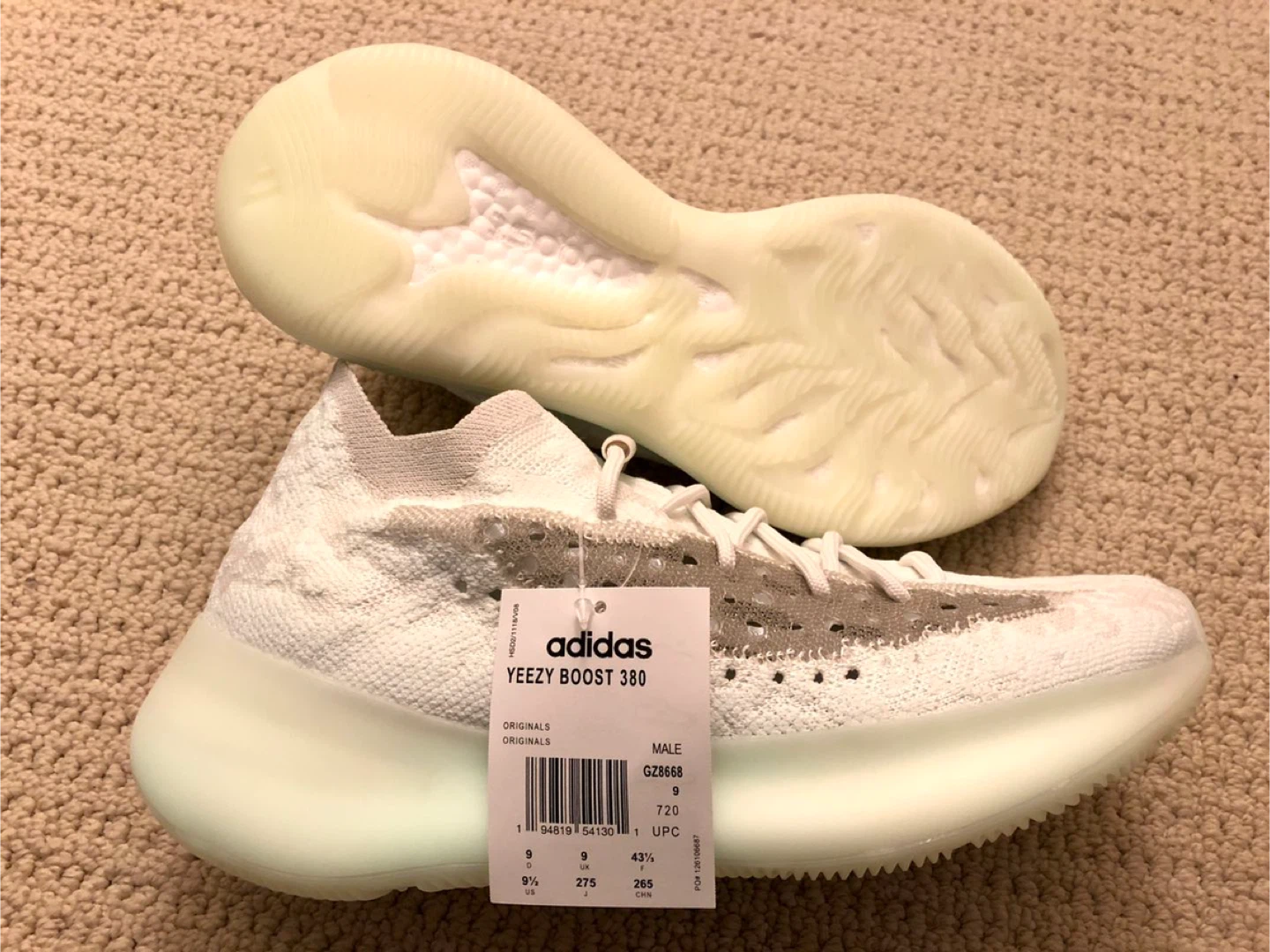 Adidas YEEZY 380 CalciteGlow Size US 9.5 - photo 3