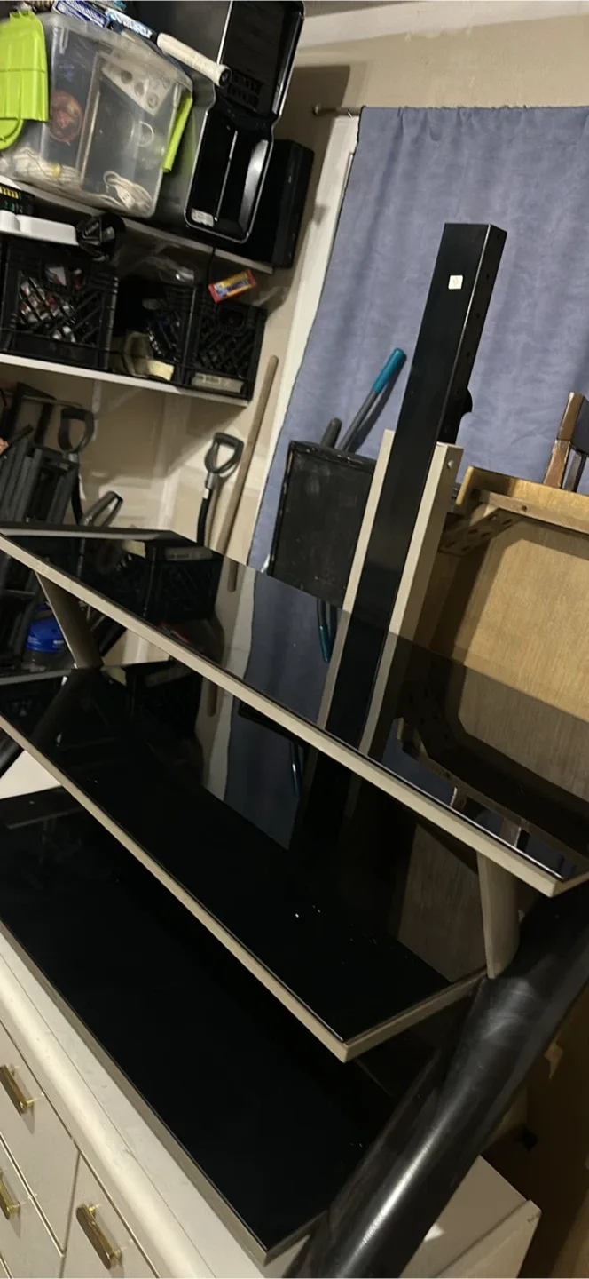 Black Glass Shelf Unit Tv stand