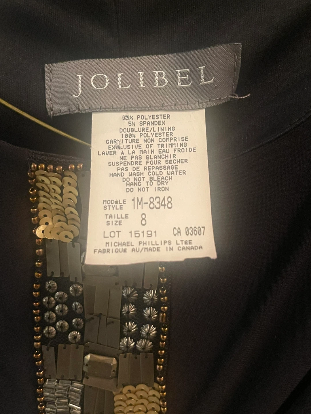 Jolibel Black Dress Size 8 - photo 3