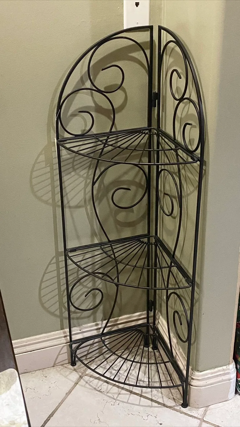 Corner Metal Etagere Shelf Unit - Black