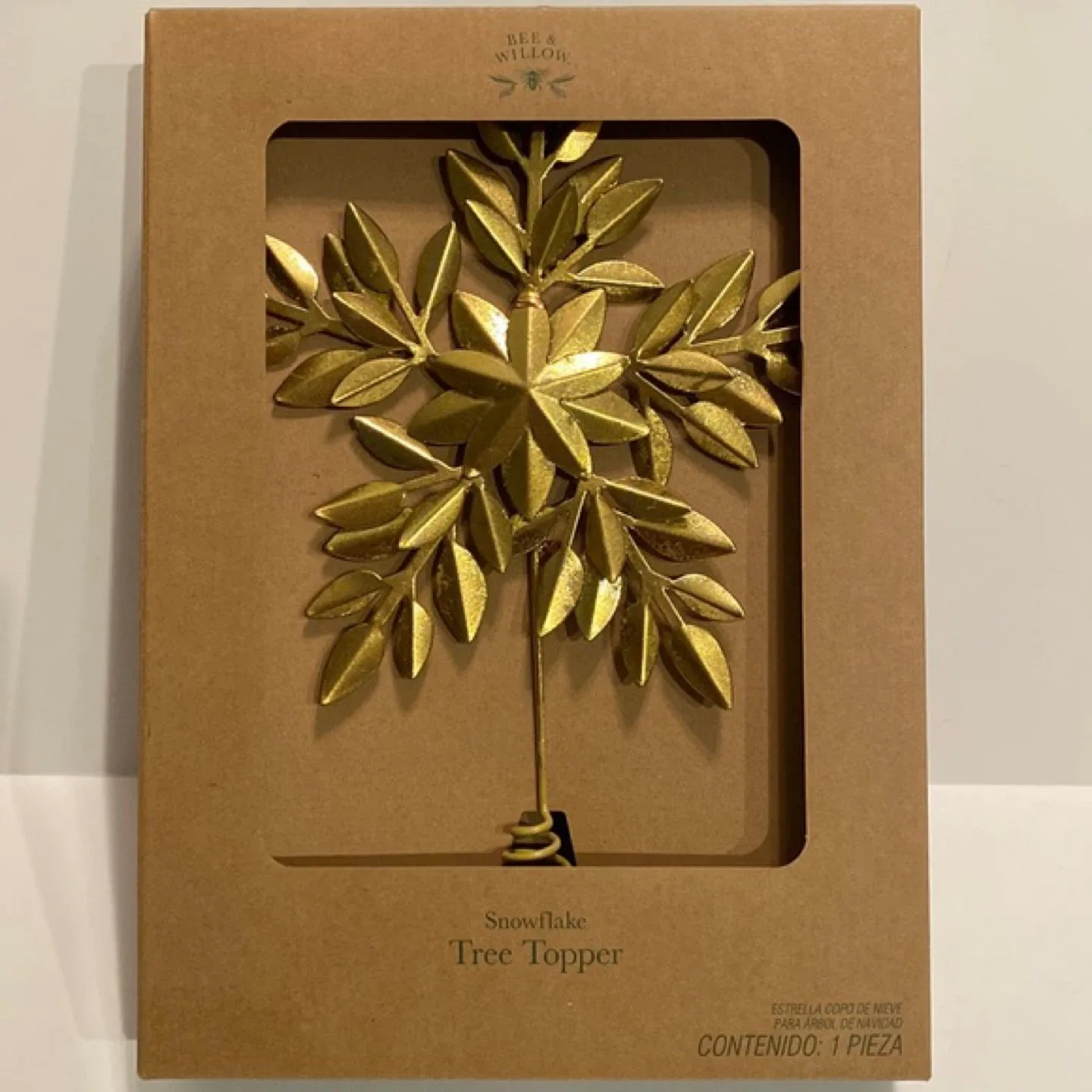 Bee & Willow Snowflake Tree Topper - Gold