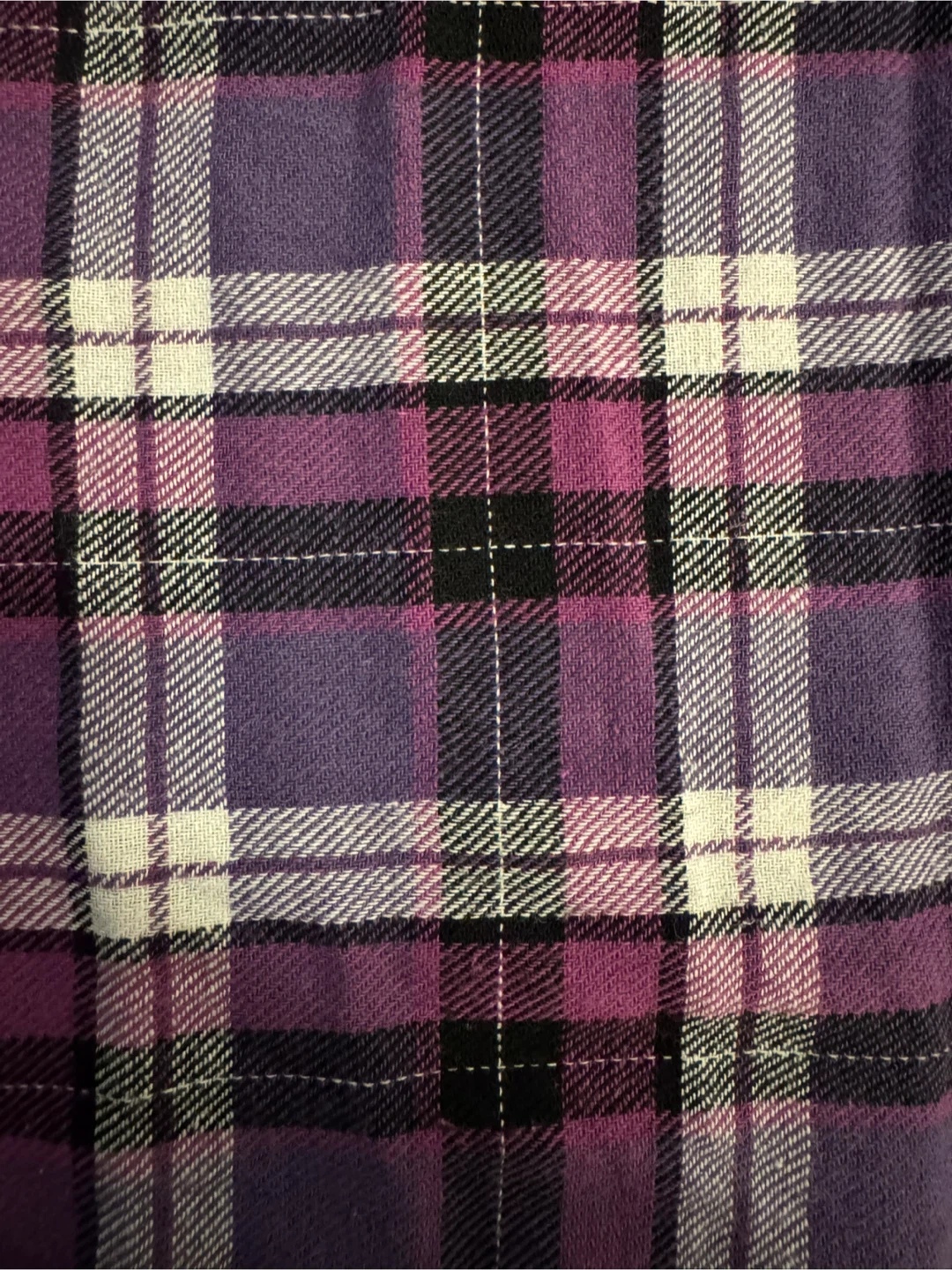 Wide Leg, Low Waisted, Purple Plaid Pajama Pants (Handmade) - photo 3