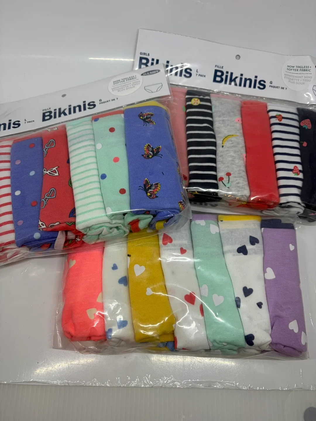 Bundle lot New Old Navy Girls' Bikinis, 7-Pack, Size L