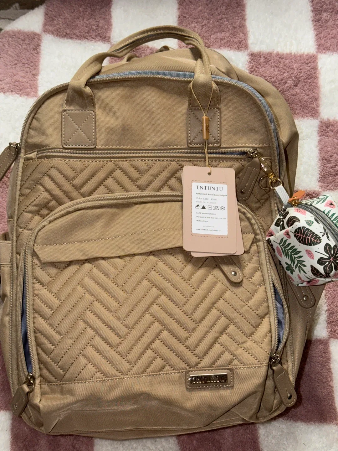INIUINIU Beige Backpack
