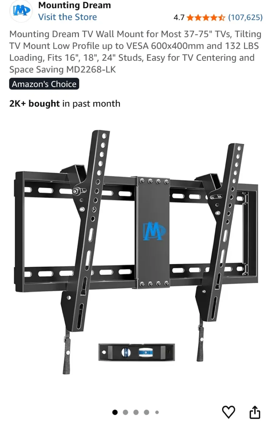 New Mounting Dream Tilting TV Wall Mount MD2268-LK-04 image indicator(3)