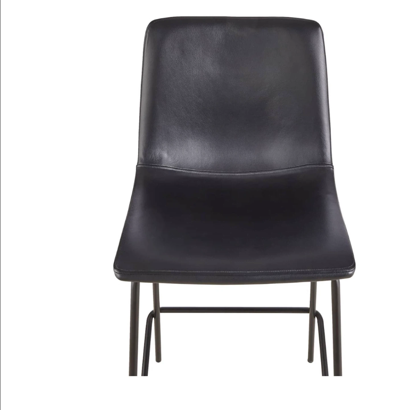 Two Black Faux Leather Bar Stool - 26 inches - photo 2